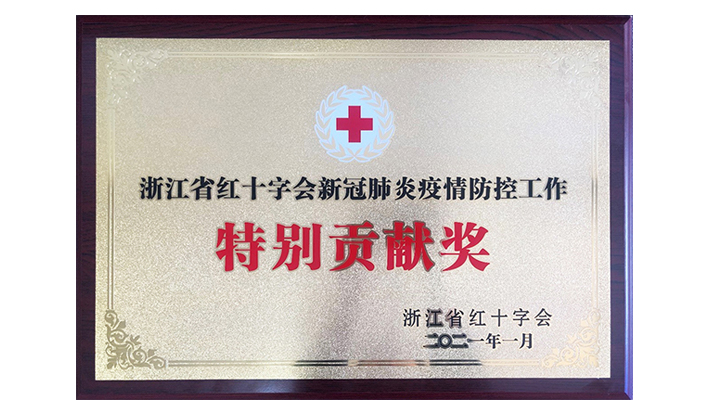 浙江省红十字会授予九体育在线注册-九体育（中国）“新冠疫情防控特别贡献奖”